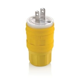 Leviton 14W04 Industrial Grade Plug, Wetguard 15 Amp, 125 Volt