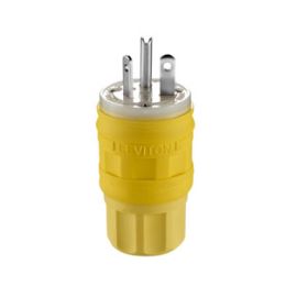 Leviton 14W17 Industrial Grade Plug, Wetguard 20 Amp, 347 Volt