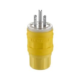 Leviton 14W34 Industrial Grade Plug, Wetguard 15 Amp, 277 Volt