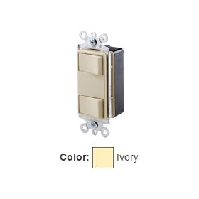 Leviton 1754-ILI Decora Illuminated Combination Switch, 15 Amp, 120 Volt, Ivory