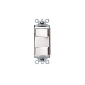 Leviton 1754-T Decora Dual Rocker Combination Switch, 15 Amp, 120 Volt, Light Almond