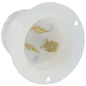 Leviton 2365 Industrial Grade Flanged Inlet 20 Amp, 125/250 Volt