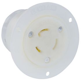 Leviton 2366 Industrial Grade Flanged Outlet 20 Amp, 125/250 Volt