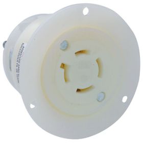 Leviton 2426 Industrial Grade Flanged Outlet 20 Amp, 250 Volt 3-Phase