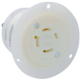 Leviton 2446 Industrial Grade Flanged Outlet 20 Amp, 120/208 Volt 3PY