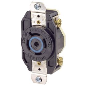 Leviton 2510 Industrial Grade Receptacle 20 Amp, 120/208 Volt 3PY