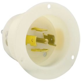 Leviton 2525 Industrial Grade Flanged Inlet 20 Amp, 277/480 Volt 3PY