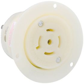 Leviton 2526 Industrial Grade Flanged Outlet 20 Amp, 277/480 Volt 3PY