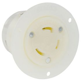 Leviton 2626F Industrial Grade Flanged Outlet 30 Amp, 250 Volt 3-Phase
