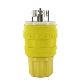 Leviton 26W10 Industrial Grade Wetguard Plug 20/10 Amp, 250 Volt/600 Volt