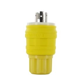 Leviton 26W48 Industrial Grade Wetguard Plug 20 Amp, 250 Volt