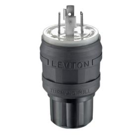 Leviton 26W75-B Industrial Grade Wetguard Plug 20 Amp, 250 Volt 3-Phase