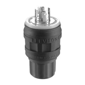 Leviton 26W82-B Industrial Grade Wetguard Plug 20 Amp, 277/480 Volt 3PY
