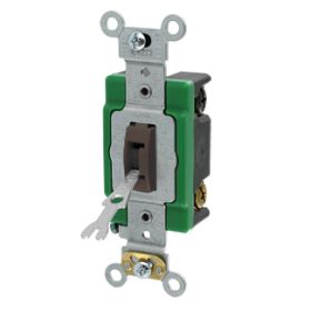 Leviton 3032-2L Locking Toggle Switch, 30 Amp, 120/277 Volt, Brown