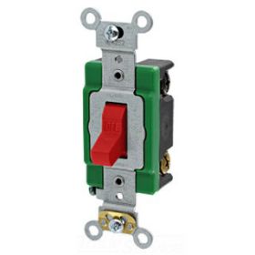 Leviton 3032-2R Toggle Switch, 30 Amp, 120/277 Volt, Red