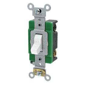 Leviton 3032-2W Toggle Switch, 30 Amp, 120/277 Volt, White