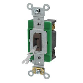 Leviton 3033-2L Toggle Switch, 30 Amp, 120/277 Volt, Brown