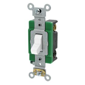Leviton 3033-2W Toggle Switch, 30 Amp, 120/277 Volt, White