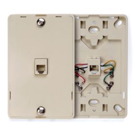 Leviton 40214-I Telephone Wall Jack, Ivory