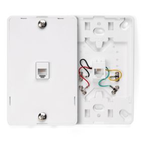 Leviton 40214-W Telephone Wall Jack, White