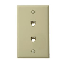 Leviton 40244-I Telephone Wall Jack, Ivory