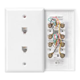 Leviton 40244-W Telephone Wall Jack, White