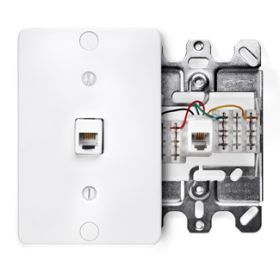 Leviton 40253-W Telephone Wall Jack, White