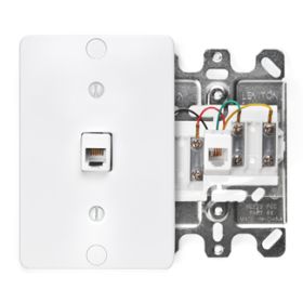 Leviton 40257-W Telephone Wall Jack, White