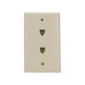 Leviton 40266-I Telephone Wall Jack, Ivory