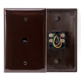 Leviton 40539-PMB Telephone Wall Jack, Brown