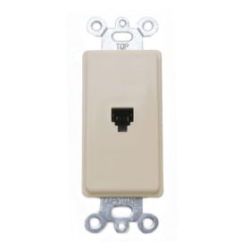 Leviton 40649-I Telephone Wall Jack, Ivory