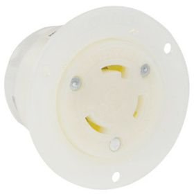 Leviton 4785-C Industrial Grade Flanged Outlet 15 Amp, 277 Volt