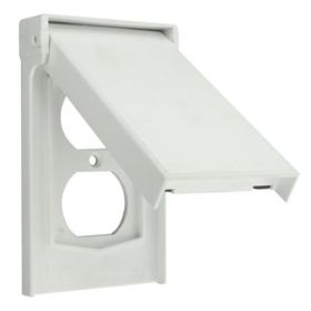 Leviton 4978-W Receptacle Wallplate, Weather-Resistant, Gang 1, White