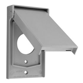 Leviton 4979-GY Receptacle Wallplate, Weather-Resistant, Gang 1, Gray
