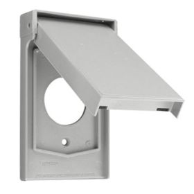 Leviton 4980-GY Receptacle Wallplate, Weather-Resistant, Gang 1, Gray
