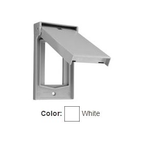 Leviton 4998-W Decora Wallplate, Weather-Resistant, Gang 1, White