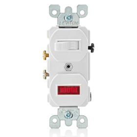 Leviton 5226-W Duplex Style Single-Pole/Neon Pilot Combination Switch, 15 Amp, 120 Volt, White