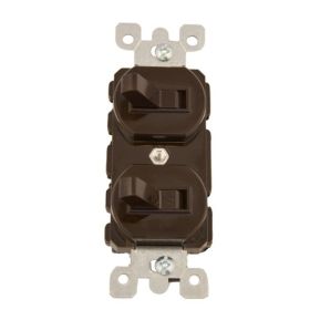 Leviton 5241 Duplex Style Single-Pole/3-Way AC Combination Switch, 15 Amp, 120/277 Volt, Brown