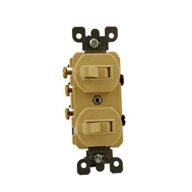 Leviton 5241-I Duplex Style Single-Pole/3-Way AC Combination Switch, 15 Amp, 120/277 Volt, Ivory