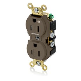 Leviton 5262-1P Extra Heavy Duty Controlled Duplex Receptacle 15 Amp, 125 Volt