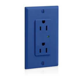Leviton 5280-B Surge Protector Receptacle, 15 Amp, 125 Volt, 5-15R NEMA, Blue