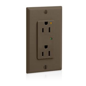 Leviton 5280-IG Surge Protector Receptacle, 15 Amp, 125 Volt, 5-15R NEMA, Brown