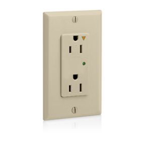 Leviton 5280-IGI Surge Protector Receptacle, 15 Amp, 125 Volt, 5-15R NEMA, Ivory