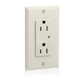 Leviton 5280-T Surge Protector Receptacle, 15 Amp, 125 Volt, 5-15R NEMA, Light Almond