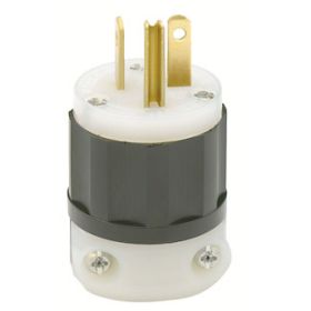 Leviton 5366-PLC Industrial Grade Plug, Power Indication, 20 Amp, 125 Volt