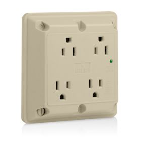 Leviton 5480-I Surge Protector Four-In-1 Receptacle, 15 Amp, 125 Volt, 5-15R NEMA, Ivory