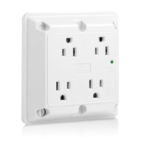 Leviton 5480-W Surge Protector Four-In-1 Receptacle, 15 Amp, 125 Volt, 5-15R NEMA, White