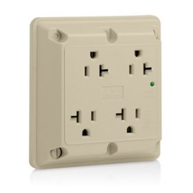 Leviton 5490-I Surge Protector Four-In-1 Receptacle, 20 Amp, 125 Volt, 5-20R NEMA, Ivory