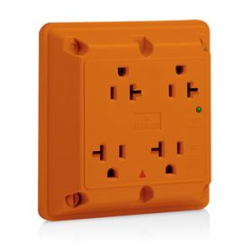 Leviton 5490-IG Surge Protector Four-In-1 Receptacle, 20 Amp, 125 Volt, 5-20R NEMA, Orange