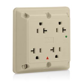 Leviton 5490-IGI Surge Protector Four-In-1 Receptacle, 20 Amp, 125 Volt, 5-20R NEMA, Ivory